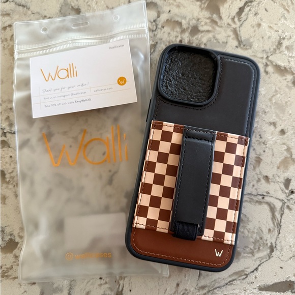 Wallis Black and Brown Checkered Phone Case - Picture 1 of 4